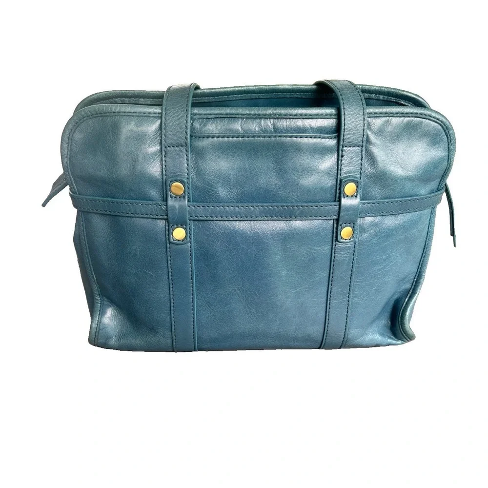 Vintage Hobo International Leather Shoulder Bag, Medium Size Teal Boho